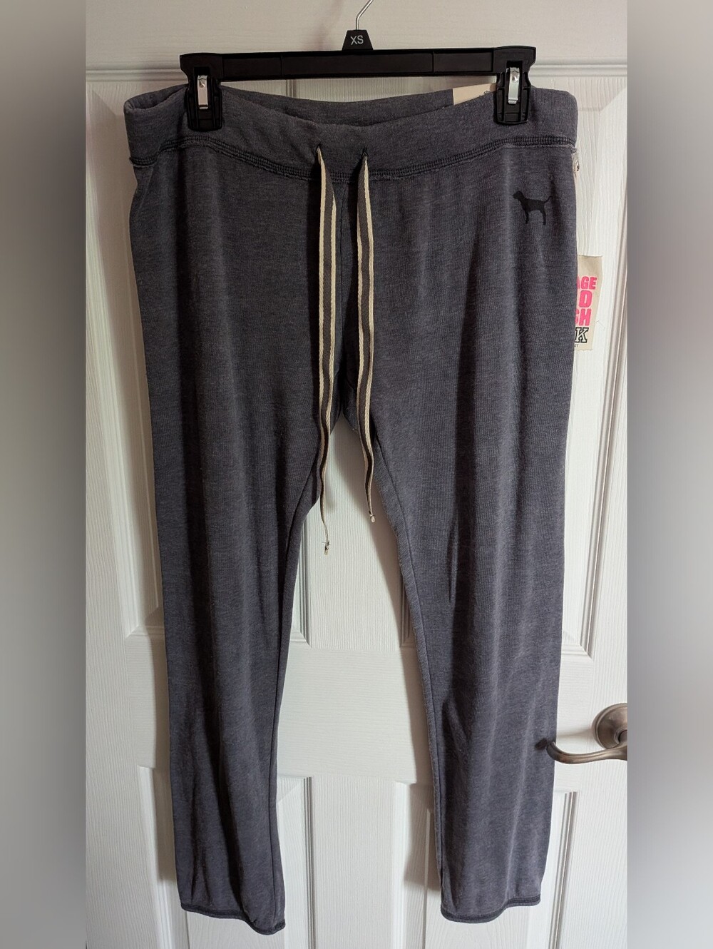 PINK Women's Charcoal Drawstring Lounge Capri/Ankle Pants